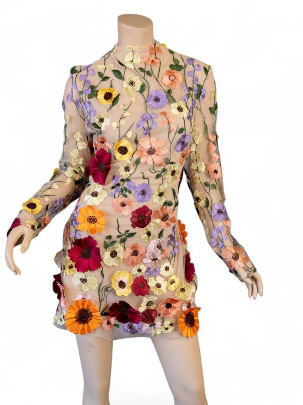 Floral Fantasy Mini Dress w/Open Back * Large - Picture 2 of 16